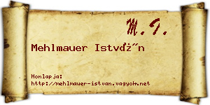 Mehlmauer István névjegykártya